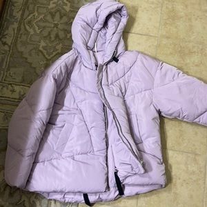 Free people lavender puffer coat